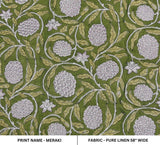 Hand Block Print Green & Gray Linen Fabric Window Shades – Merakhi