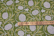 Hand Block Print Green & Gray Linen Fabric Window Shades – Merakhi