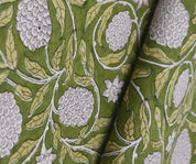 Hand Block Print Green & Gray Linen Fabric Window Shades – Merakhi
