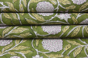 Hand Block Print Green & Gray Linen Fabric Window Shades – Merakhi