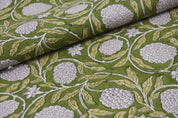 Hand Block Print Green & Gray Linen Fabric Window Shades – Merakhi