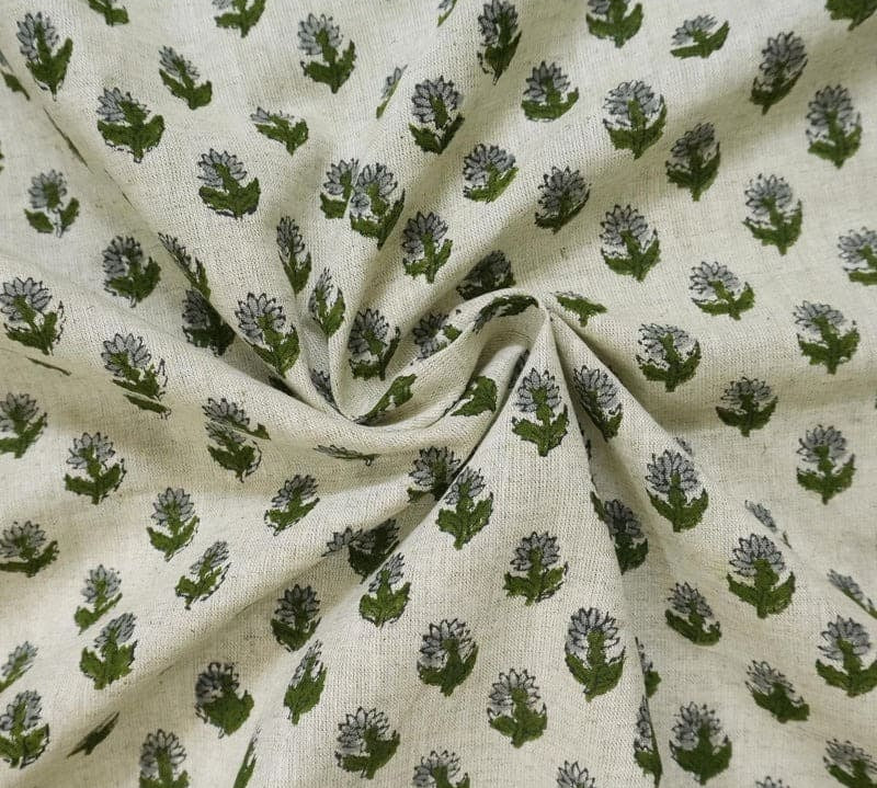 HandBlockPrint-Green_PastelLinenFabric-forCurtain_BabyFlower_4.jpg