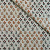 Hand Block Print Linen Upholstery Fabric,For curtains - Kesariya
