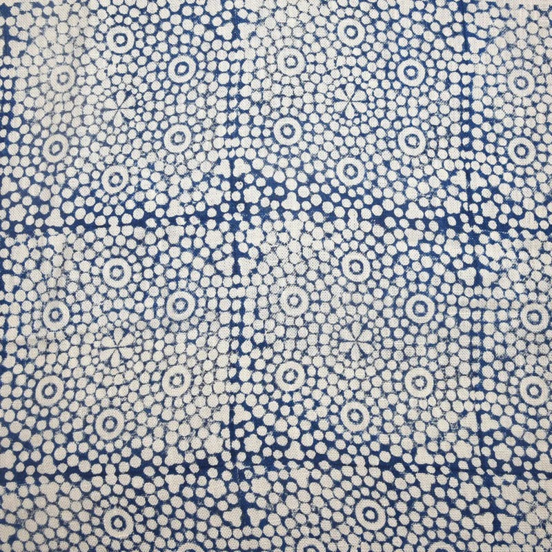 Hand Block Print Off-White Linen Fabric for Home Decor - Chunari