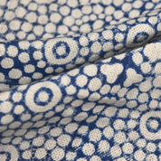 Hand Block Print Off-White Linen Fabric for Home Decor - Chunari