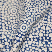 Hand Block Print Off-White Linen Fabric for Home Decor - Chunari