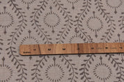 Hand Block Print Chocolate Brown Thick Linen Pure Fabric - Lehar