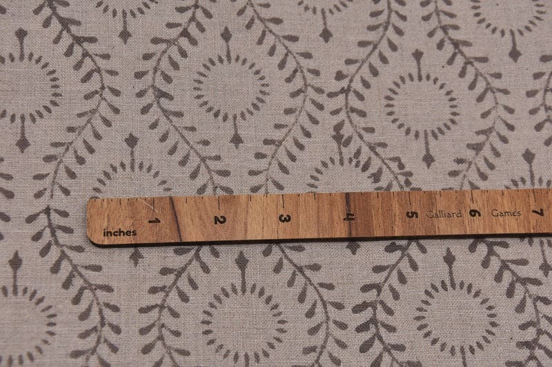 Hand Block Print Chocolate Brown Thick Linen Pure Fabric - Lehar