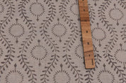 Hand Block Print Chocolate Brown Thick Linen Pure Fabric - Lehar