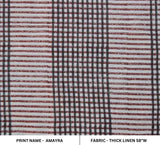 Thick Linen Hand block print Fabric For Curtains design - Amayra