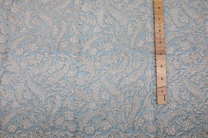 Hand Block print Viscoes Linen Fabric For Curtain - Black Forest