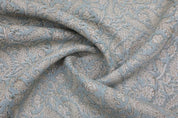 Hand Block print Viscoes Linen Fabric For Curtain - Black Forest