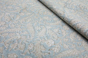 Hand Block print Viscoes Linen Fabric For Curtain - Black Forest