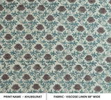 Hand Block Print Viscose Linen Indian Fabric - Khubsurat