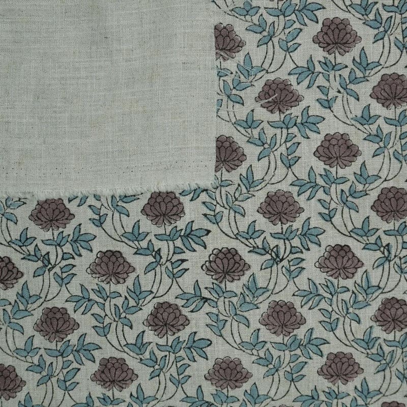 Hand Block Print Viscose Linen Indian Fabric - Khubsurat