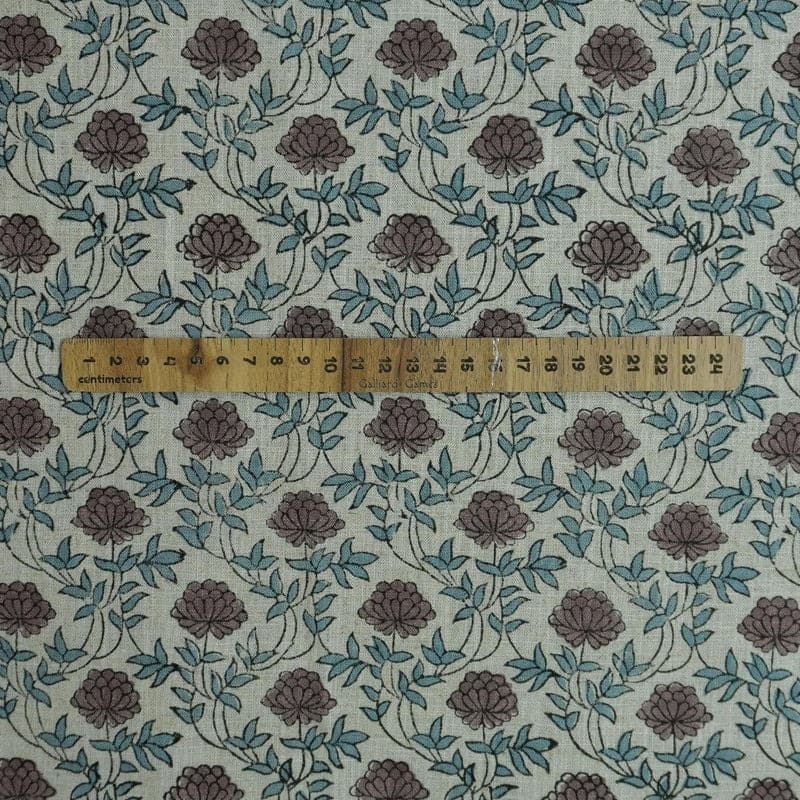 Hand Block Print Viscose Linen Indian Fabric - Khubsurat