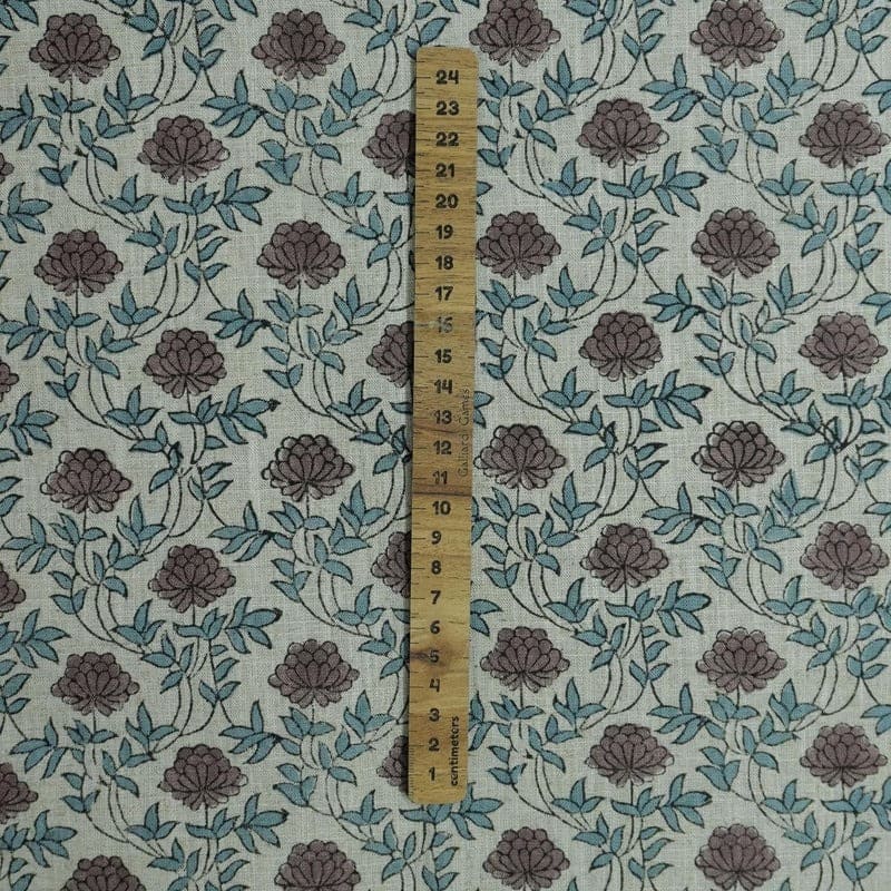Hand Block Print Viscose Linen Indian Fabric - Khubsurat