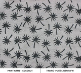 Hand Block Print pure Linen Fabric for home decor - Coconut