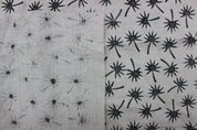 Hand Block Print pure Linen Fabric for home decor - Coconut