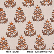 Artisan Block Print Floral Throw Fabric - Kailash