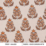 Artisan Block Print Floral Throw Fabric - Kailash