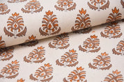 Artisan Block Print Floral Throw Fabric - Kailash