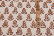 Artisan Block Print Floral Throw Fabric - Kailash