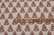 Artisan Block Print Floral Throw Fabric - Kailash