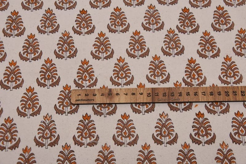 Artisan Block Print Floral Throw Fabric - Kailash