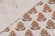 Artisan Block Print Floral Throw Fabric - Kailash