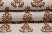 Artisan Block Print Floral Throw Fabric - Kailash
