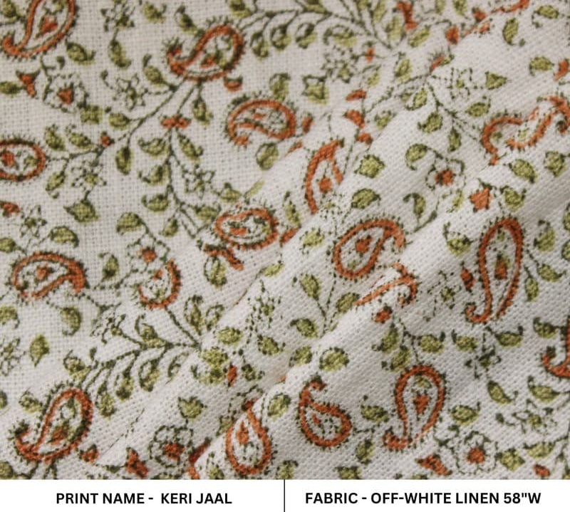 HandBlockPrintOrangeFloral-OffWhiteLinen58WFabric-KeriJaal_1.jpg