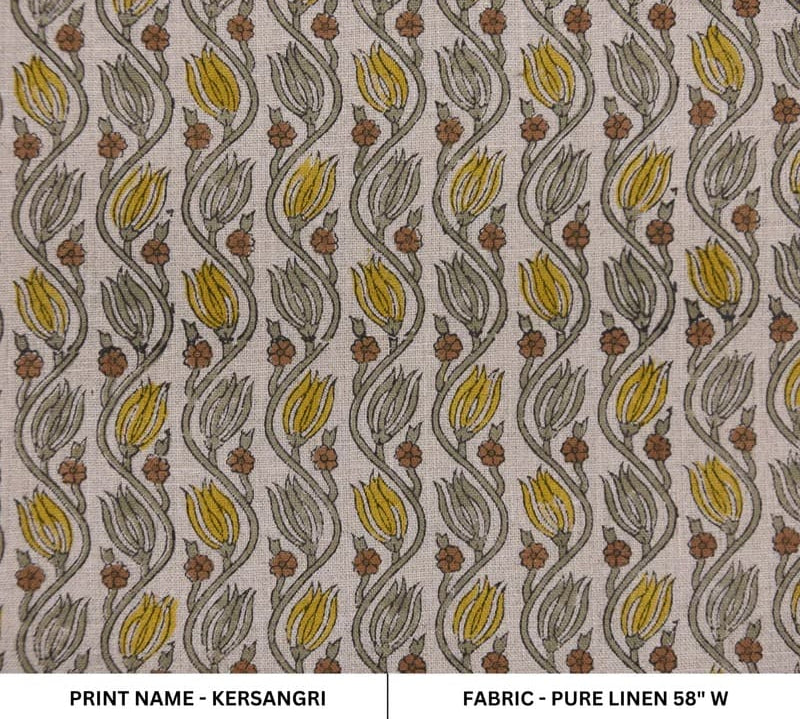 HandBlockPrinted-MustardBrownFloral-PureLinenFabric-Kersangri_1.jpg