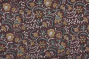 Hand Crafted Block Print Brown Linen Fabric For Cushion – Kundanvan