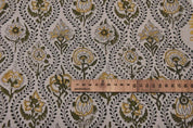 Hand Woven Block Print Pure Linen Fabric For pillow couch - Amarbel
