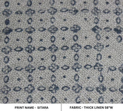 Hand Woven Block Print Thick Linen Fabric For Interior - Sitara