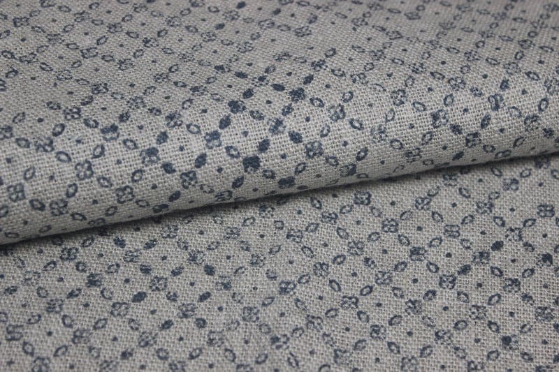 Hand Woven Block Print Thick Linen Fabric For Interior - Sitara