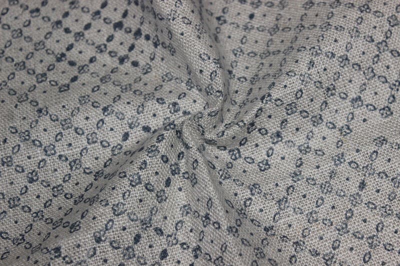 Hand Woven Block Print Thick Linen Fabric For Interior - Sitara