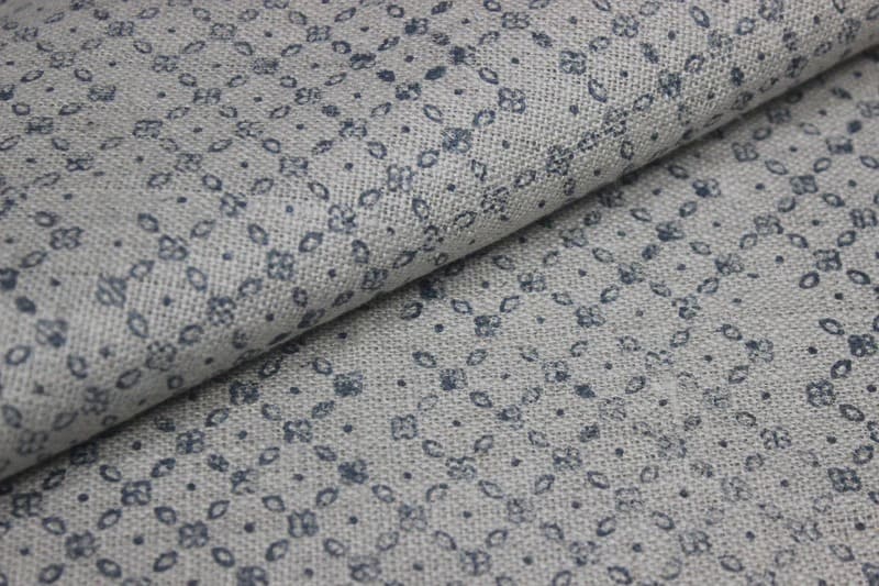 Hand Woven Block Print Thick Linen Fabric For Interior - Sitara