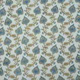 Handmade Madhubala Boho Blue Floral Linen Fabric