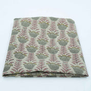 Block Print Thick Linen Pink Floral Lampshade Fabric - Lotus