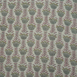 Block Print Linen Pink Floral Lampshade Fabric - Lotus