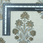 Indian Artisan Morpankh Green Floral Pure Linen Napkins Fabric