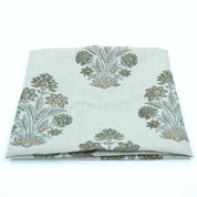 Indian Artisan Morpankh Green Floral Pure Linen Napkins Fabric