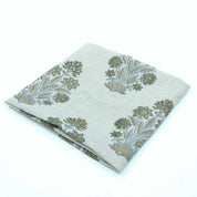 Indian Artisan Morpankh Green Floral Pure Linen Napkins Fabric