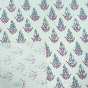 Handmade Kanak Butta Pink Floral Linen Elegant Fabric