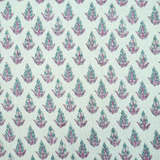 Handmade Kanak Butta Pink Floral Linen Elegant Fabric