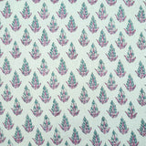 Handmade Kanak Butta Pink Floral Linen Fabric