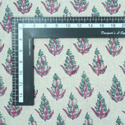 Handmade Kanak Butta Pink Floral Linen Elegant Fabric