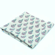 Handmade Kanak Butta Pink Floral Linen Elegant Fabric